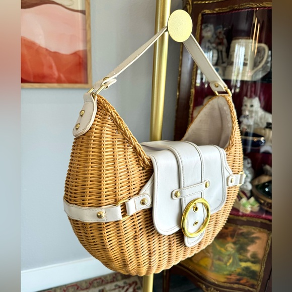 Sun n Sand Vintage Wicker Basket Satchel Bag - Picture 6 of 15